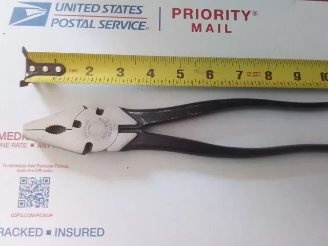 Vintage Crescent 1000-10  250mm 10" Pliers Lineman Button Fence Tool Made in USA