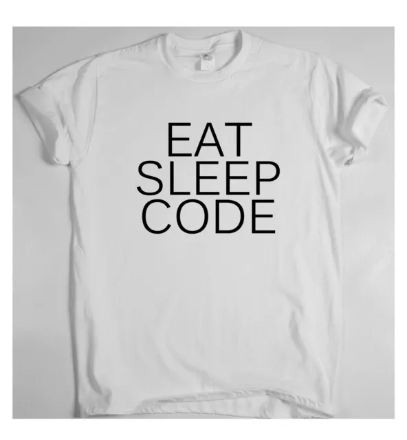 Funny gamer t shirt gaming shirts geek humour tee programmer EAT SLEEP CODE