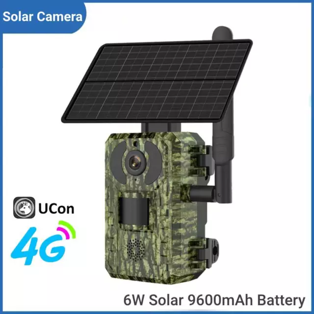 4G 6W Solar Trail Camera with Night Vision Motion Activated 0.2s Trigger Speed