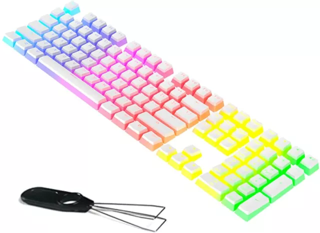 Pudding Keycaps Double Shot PBT Keycap Set Translucent Layer for DIY RGB 108-Key