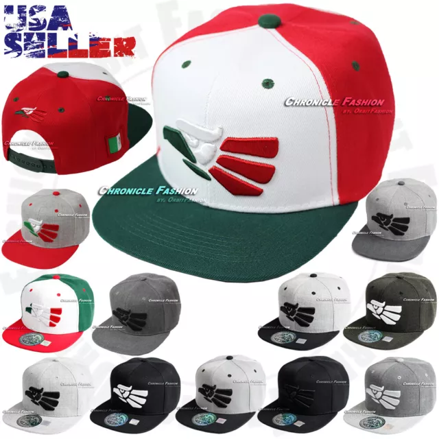 Baseball Cap Hat Hecho En Mexico Aguila Eagle  Flag Snapback Adjustable Flat Men