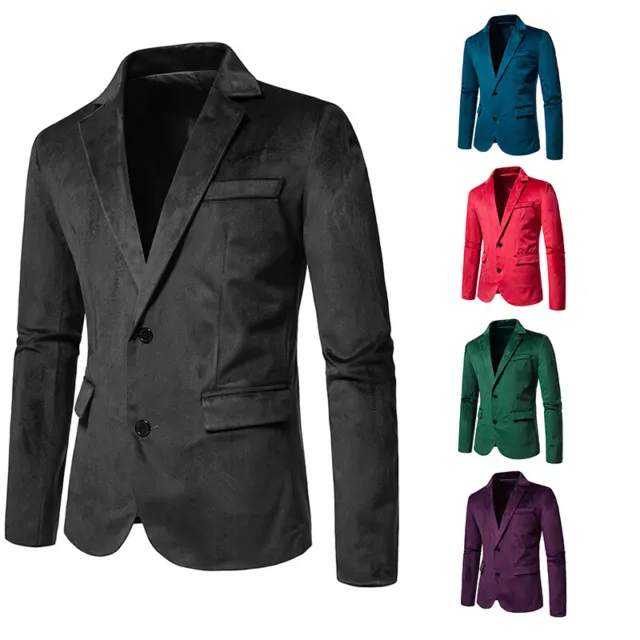 Mens Formal Blazer Jacket Business Wedding Party One Button Smart Suit Coat Tops