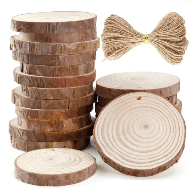 20 Stück 6-7 cm unfertige vorgebohrte Holzscheiben runde Holzscheiben mit 33 Füß