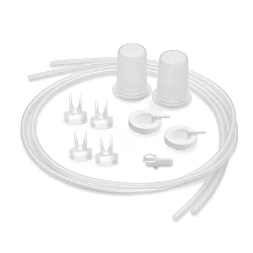 HygieniKit Spare Parts Kit for Breast Pump, 4 Valves, 2 Silicone Tubing, 2 Si...