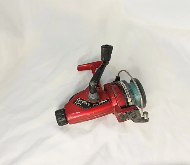 Moulinet De Pêche Vintage Abu Garcia Cardinal 553 Rouge - État Très Neuf