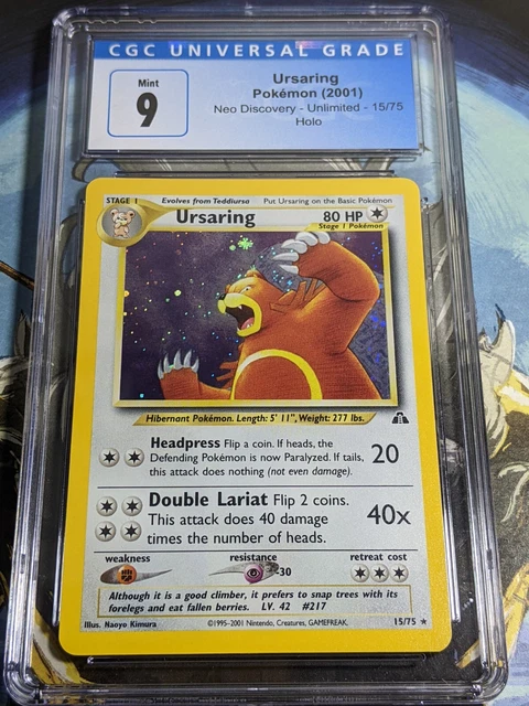 Ursaring 15/75 Neo Discovery HOLO Rare Pokemon CGC Mint 9