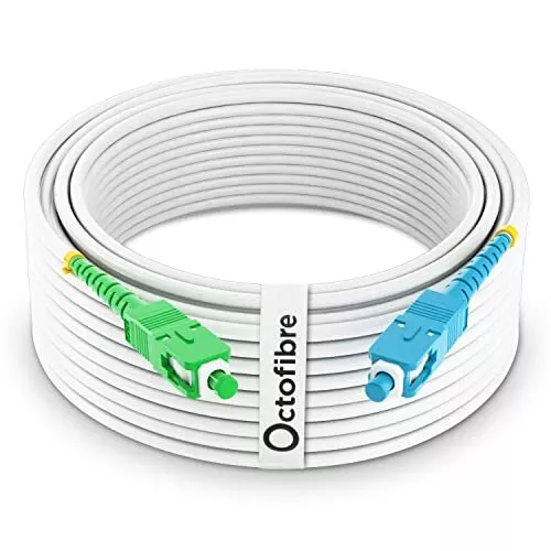 Octofibre - Câble Fibre Optique Freebox - 50m - Renforcée avec Blindage Kevlar