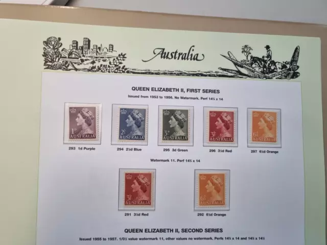 1953-63 Australia Stamps Set Pre Decimal QE2 Complete All Mint MUH/MNH 2