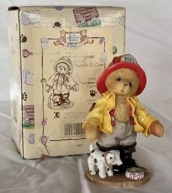 Cherished Teddies Kurtis D Claw 1996 Membears Only Figurine CT961