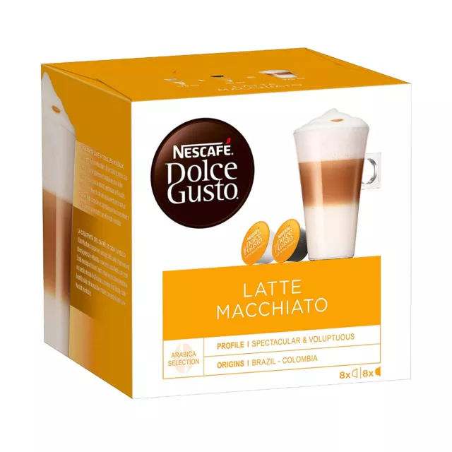 Nescafé Dolce Gusto Latte Macchiato Coffee 8 Drinks 16 Capsules