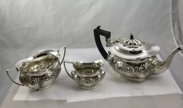 Set da tè argento massiccio Birmingham di The Makers taglia M & Co 1919