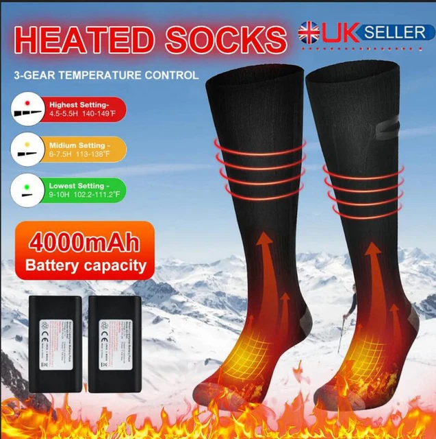 Women Men Electric Heated Socks 4000 Mah Battery Power Foot Winter Warmer Socks