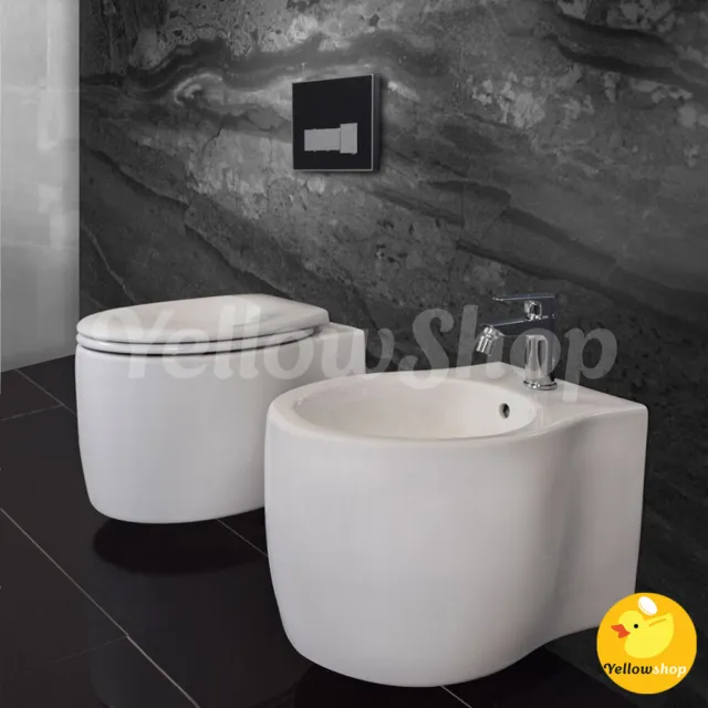 Bidet e Vaso WC VENEZIA in ceramica completo di sedile softclose