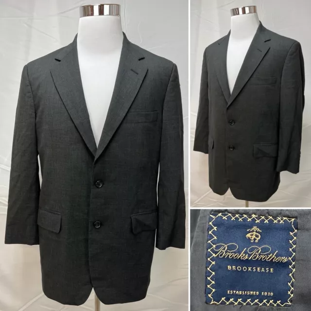 Men's Brooks Brothers Brookease Charcoal Gray 2-Button 40R Blazer Jacket