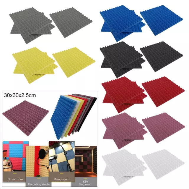 4 Pcs Acoustic Soundproofing Foam Tiles Sound Absorption Fireproof Padding