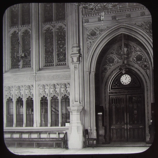 Glass Magic Lantern Slide HOUSE OF COMMONS LOBBY LONDON C1890 VICTORIAN PHOTO