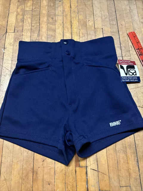 Vintage Bike Athletic Shorts Youth Medium Navy New With Tags USA Made