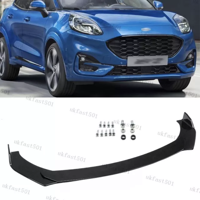 Gloss BlackFor Ford Puma 2019-22 Front Bumper Lip Spoiler Chin Splitter 4pcs