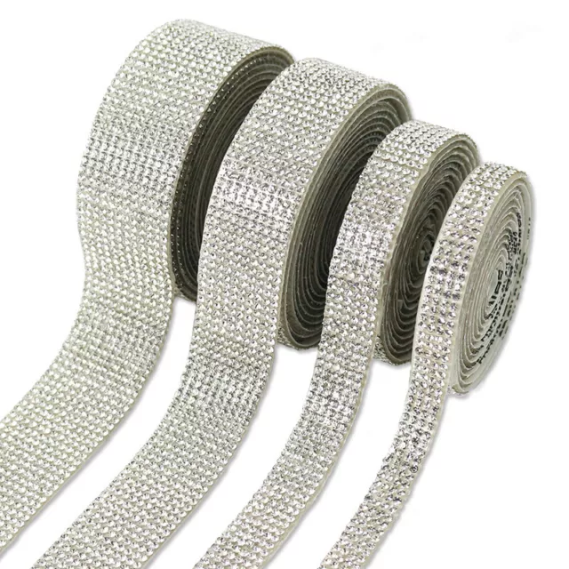 1YD SELFADHESIVE CRYSTAL Rhinestone Diamond Ribbon Trim Tape Diamante Sticker £3.48 PicClick UK