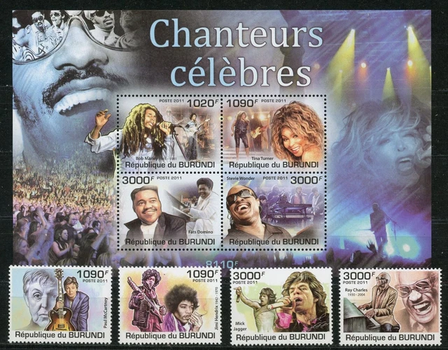Burundi 2258-2261 + Bl. 187 postfrisch Musik Legenden #HK766