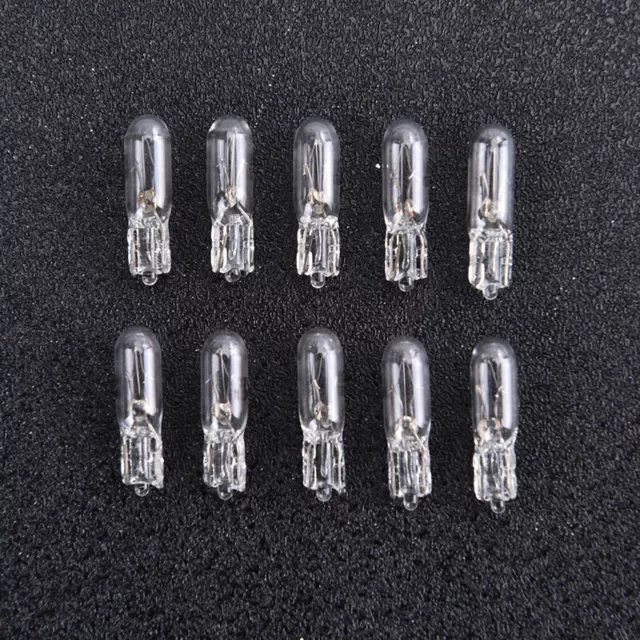 10Pcs 12V 1.2W T5 Glass Light Bulb Dashboard Instrument Panel Brake Light Bulb