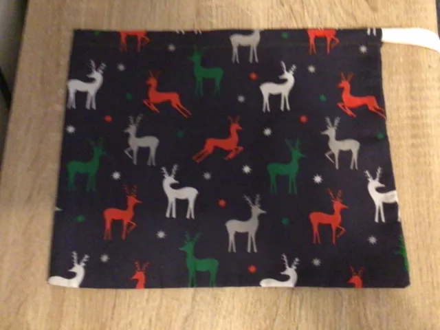 New Reindeer christmas  design fabric drawstring bag/Teacher  Resource/NQT/toys