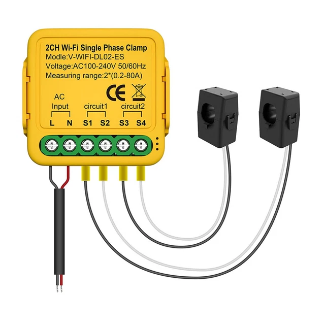 Smart WiFi Switch with Current and Voltage Monitoring for Home Appliances