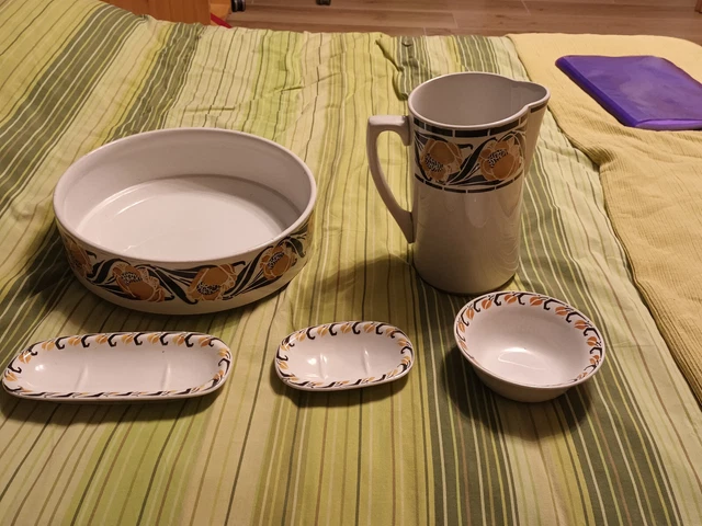 ENSEMBLE SET DE Toilette Ancien Broc Cuvette Bassine Porte Savon Saint