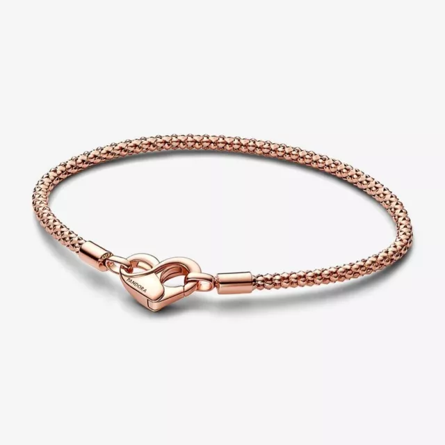 New Genuine Pandora Rose Gold Moments Studded Chain Bracelet 582731C00-19cm