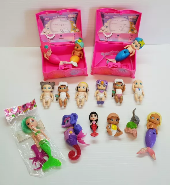 Headstart Merbabies, Baby Secret Dolls, Mermaids and Boxes, Accessories Lot