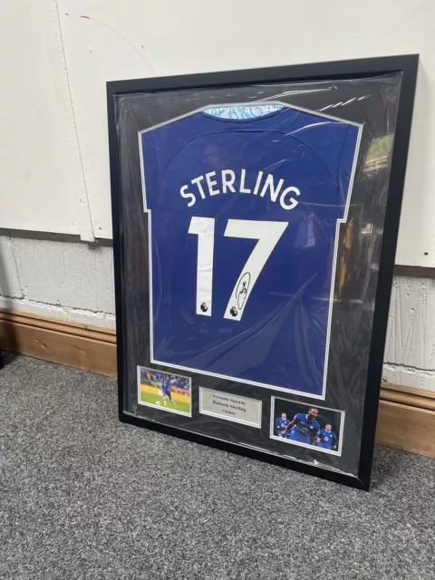 chelsea home shirt signed by raheem sterling hand signed with COA