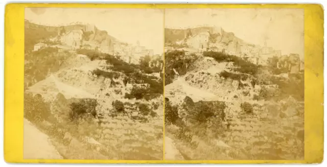 Stereo, France, Village in the Mountains and Cliffs to Identify, circa 187