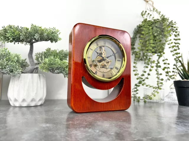 Mahogany Clock Vintage Table Clock Mantel Clock Retro Clock Personalized Gift 3