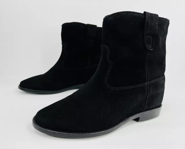 ISABEL MARANT ETOILE Crisi Black Suede Ankle Boots Size EU 36