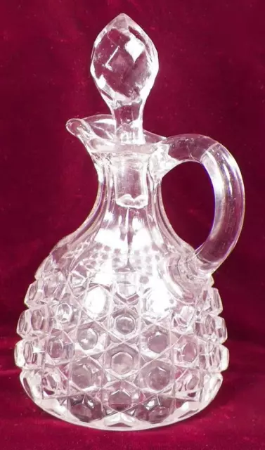 Antique Cruet Clear Buttons Elson Glass Co #98 EAPG Antique 1888