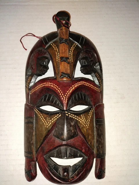 hand carved wooden african tribal mask