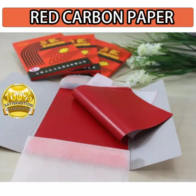 100 X Carbon Paper Sheets Hand Copy Red