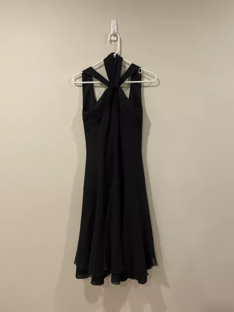 Armani Collezioni Women’s Black Midi Cocktail Layered Dress size 6