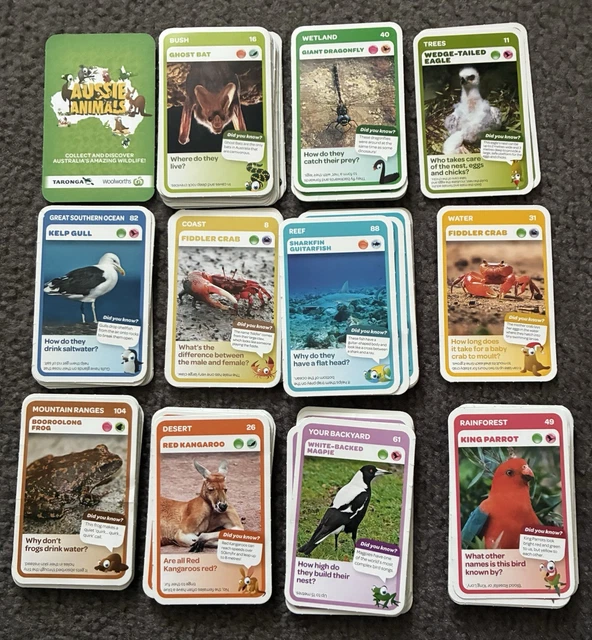 WOOLWORTHS TARONGA ZOO collectible super animal cards (you