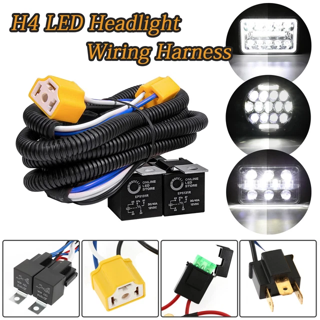 H4 LED HEADLIGHT Brightness Intensifier Wiring Harness Kit For Toyota