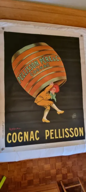 Ancienne Affiche Cognac Pellisson Cappiello 120 X 160 Cm Grand Modele Superbe