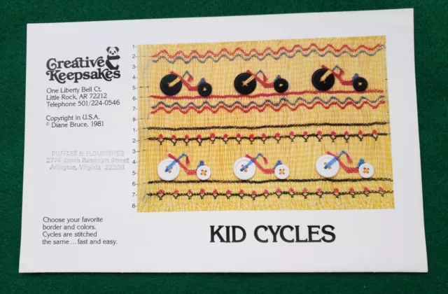 Smocking Plate Kid Cycles by Diane Bruce Preowned