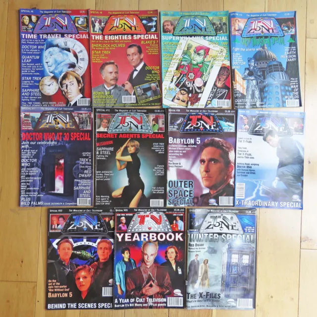Job Lot Bundle of 11 Vintage TV Zone Magazines inc Doctor Who, Time Travel Speci