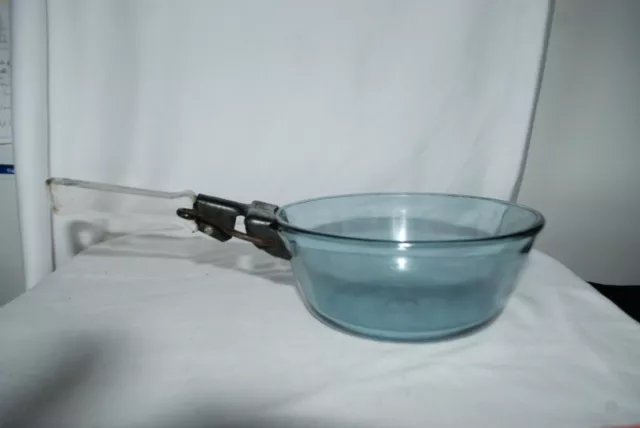 Vintage Pyrex Blue Flameware 832B  Saucepan Pot With Handle