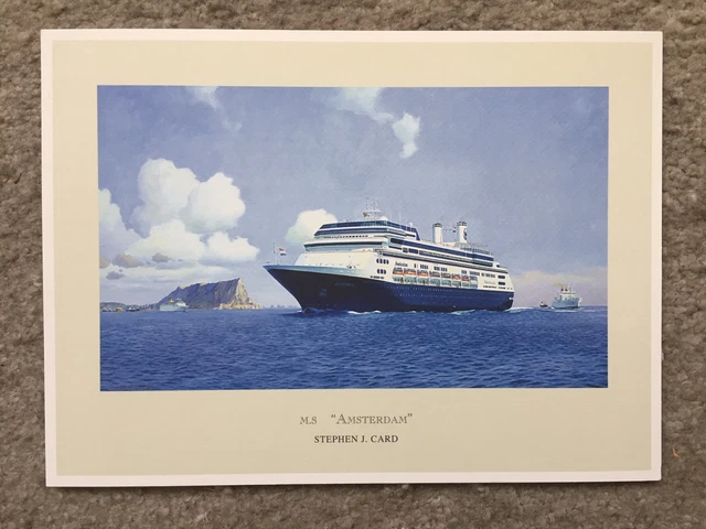 Holland - America Line - ms Amsterdam - Original Print - Stephen Card Holland - America Line - ms Amsterdam - Original Print - Stephen Card