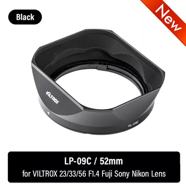 VILTROX Square Metal Lens Hood 52mm for viltrox Sony E/Fuji X/Nikon Z Mount