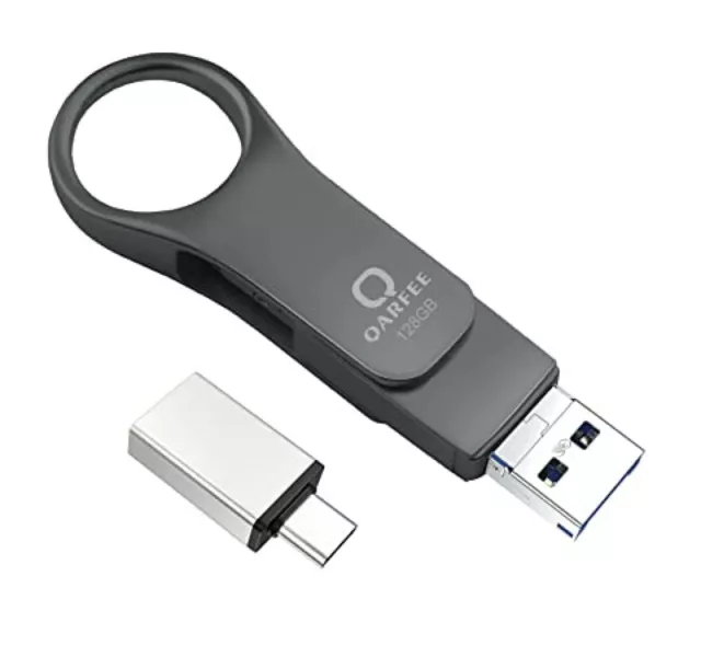 Cle USB 128 GO 3.0, POHOVE OTG Clé USB C 128 GO 2 en 1 Type C USB