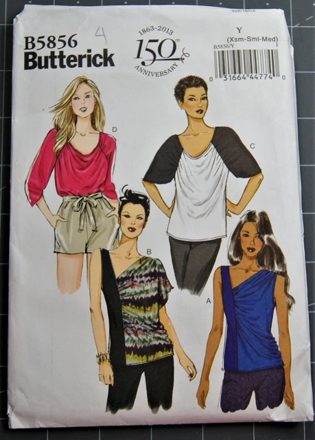 Butterick Sewing Pattern #B5856 Misses Top Blouse Size Y Xsm - Med UNCUT