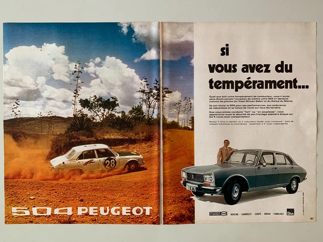 Advertising 70 Years - 504 Peugeot - East African Safari - Rallye Du Maroc