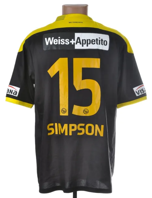 Young Boys Switzerland 2013/2014 Away Football Shirt Jako Xl #15 Simpson